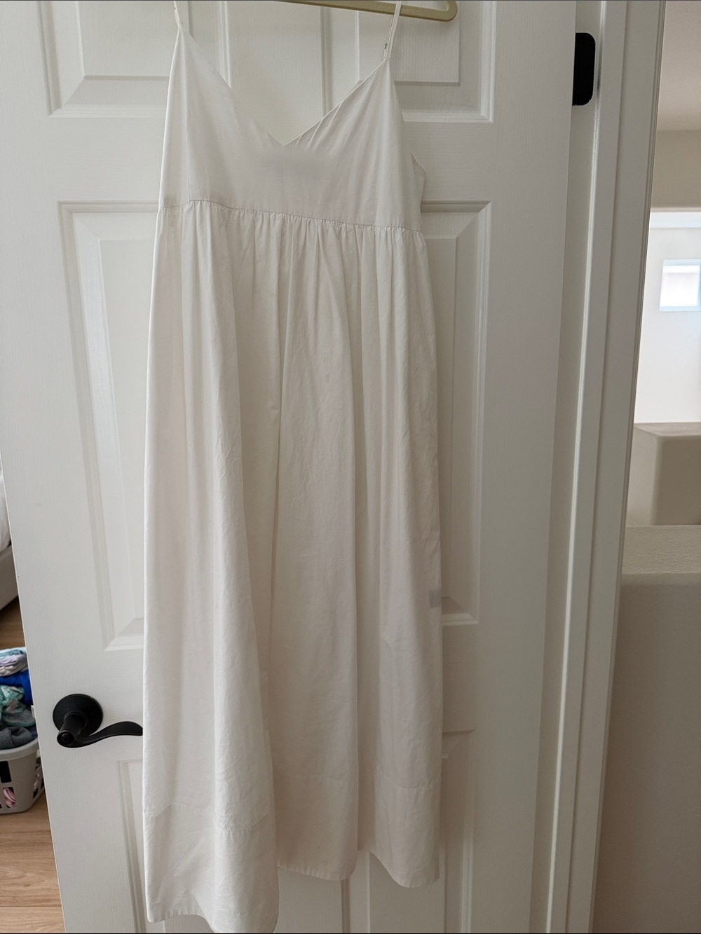 Jenni Kayne Cream Maxi Slip Dress with Spaghetti Straps